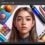 **

> Digital art enthusiast surrounded by various digital art software icons (Photoshop, Illustrator, Clip Studio Paint, Procreate, Blender) 고민하는 모습. Emphasis on choosing the right tool and exploring artistic style.

**