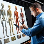 A professional female character designer in a modest, elegant business casual outfit, sitting thoughtfully at a clean, modern desk in a well-lit design studio. She is surrounded by concept art sketches of diverse characters, character expression sheets, and artistic tools. The image captures her contemplating a new design, emphasizing her deep understanding of character narrative and visual storytelling through subtle details in her expression and posture. The environment suggests creativity and precision. fully clothed, appropriate attire, safe for work, appropriate content, perfect anatomy, correct proportions, natural pose, well-formed hands, proper finger count, natural body proportions, professional photography, high quality, family-friendly.