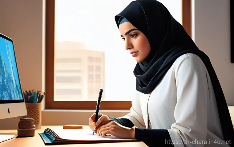 캐릭터디자이너와 일러스트레이터의 차이 - **Prompt 1: The Arab Character Designer's Vision**
    A highly detailed, realistic illustration dep...