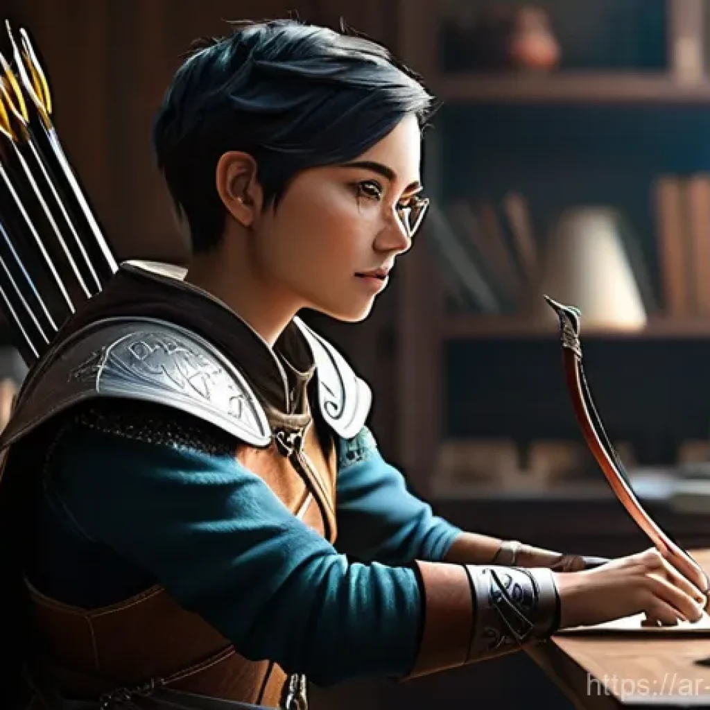 캐릭터디자인 자격증 학습에서 필요한 도구 - **Prompt 1: Focused Digital Character Design**
"A young female digital artist, mid-20s, with sho...