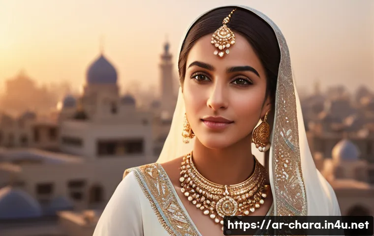 캐릭터디자인 직무에서 성장하기 위한 계획 - A detailed digital portrait of an Arabic woman character designed for storytelling, wearing modest t...