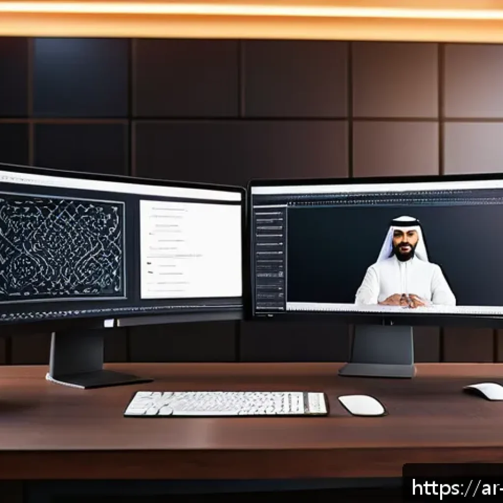 캐릭터디자인 자격증 취득 후 진로 선택 방법 - A modern digital workspace featuring a skilled Arab character designer wearing modest professional a...